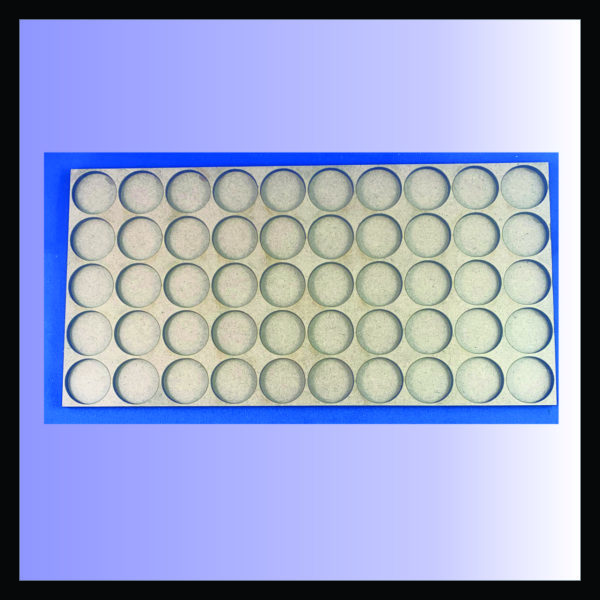 Square movement tray for 25mm rounds with 5 ranks of 10